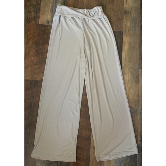 Ny Collection Women's Pull on Pants Petite Size PS Beige Belt‎ - Picture 1 of 5